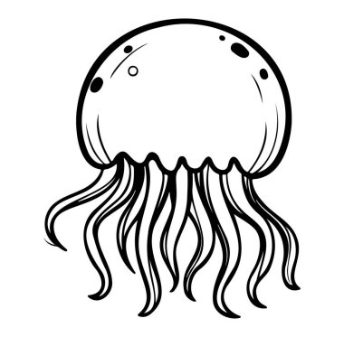 Çocuk Sanat ve Tasarım Projeleri için Komik Denizanası Çizimi