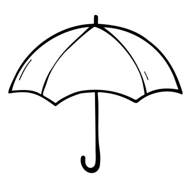 El Çizimi Minimalist Şemsiye Yaratıcı Tasarım Projeleri için Doodle