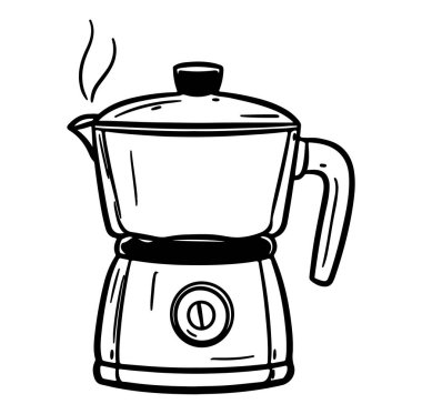 Sıcak Kahve ve Ot 'tan Yükselen Aroma ile Klasik Buharlı Kahve Makinesi