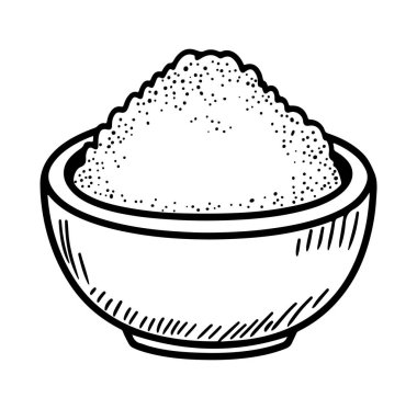 Elle çizilmiş pirinç illüstrasyonu desenli detaylar ve minimalist tarzda