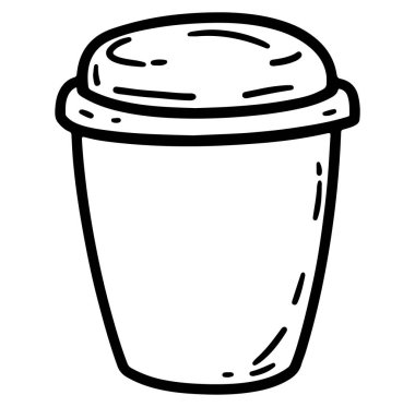 Tasarım için Beyaz Arkaplanda Lid ile el yapımı kahve fincanı