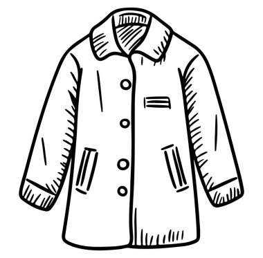 Yumuşak Tasmalı ve Cepli Klasik Bir Ceketin El Çizimi