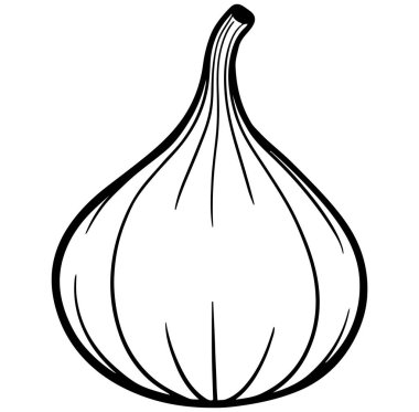 Bu el çizimi çizimi çizimde stilize edilmiş sarımsak karanfili var. Mutfak sanatı için mükemmel. Basit tasarımı yiyeceklerle ilgili projelere doğal bir dokunuş katıyor..