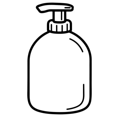 Bu ayrıntılı taslak çizimi sabun veya losyon için uygun çok yönlü bir pompa şişesi içerir. Markalaşma, tasarım veya çevre dostu kavramlar için ideal.