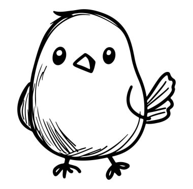 Büyük gözleri ve neşeli duruşu olan sevimli el yapımı çizgi film kuşu, çocuk sanat projeleri ya da tuhaf vahşi yaşam temalarının yer aldığı çizimler için mükemmel..