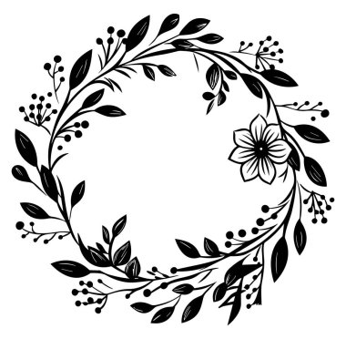 Dekoratif Kullanım İçin Zarif Siyah ve Beyaz Çiçek Tasarımı