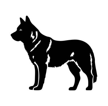 Tanımlanmış Özellikleri Olan Bir Duran Köpeğin Silueti