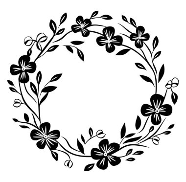 Siyah Yapraklı ve Çiçekli Zarif Çiçek Tasarımı