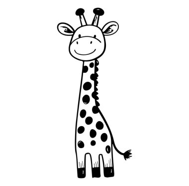 Büyük Gözlü Şirin Çizgi Film Zürafası ve Eğlenceli Polka Noktaları Tasarımı