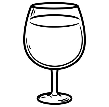 Yaratıcı Kullanım İçin Temiz Suyu Olan Bir Şarap Kadehinin Zarif Taslağı