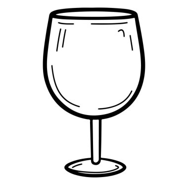 Zarif Tasarım ve Sanat İçin Şarap Kadehinin Basit Tasviri