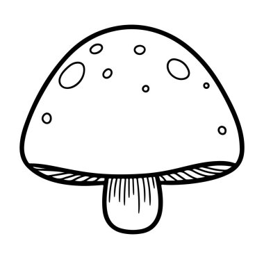 Doğa ve Gıda Temaları için elle çizilmiş Mantar İllüstrasyonu