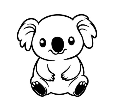 Çocuk Tasarım ve Projeleri için Şirin ve Oyuncu Koala İllüstrasyonu