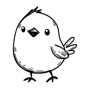 Basit Çizgileri ve Arkadaşça İfadesi olan Sevimli Çizgi Film Karakteri