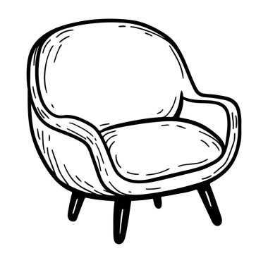 Modern Alanlarda Rahatlık ve Rahatlık İçin Konforlu Orta-Yüzyıl İlham Almış Sandalyesi