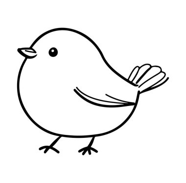 Yaratıcı Tasarım ve Sanat Kullanımı için Şirin Çizgi Roman Kuş İllüstrasyonu