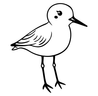 Minimalist Kuş Resimlerinin Basit Çizgi Sanat Tasarımı