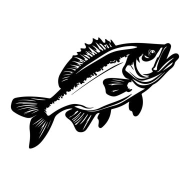 Kalın Çizgiler ve Karşıtlıkla Sıçrayan Balığın Ayrıntılı İllüstrasyonu