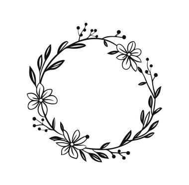 Sanat Projeleri için Zarif Siyah ve Beyaz Çiçek Tasarımı