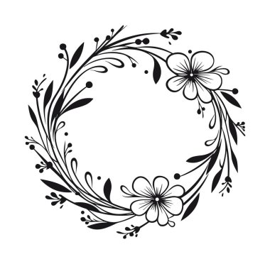 Siyah Tasarım ve Detaylı Elementlerle Zarif Çiçek Tasarımı