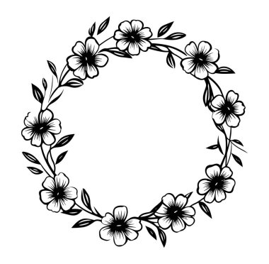 Sanatsal Kullanım İçin Zarif Siyah ve Beyaz Çiçek Tasarımı