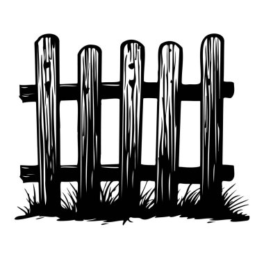 Siyah ve Beyaz Biçimli Ahşap Çit