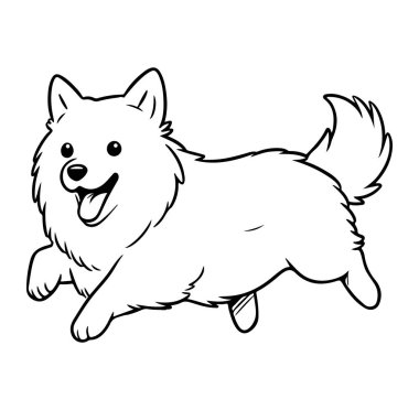 Neşeli İfade ve Sallanan Kuyruk ile Mutlu Çizgi Köpekler Koşuyor