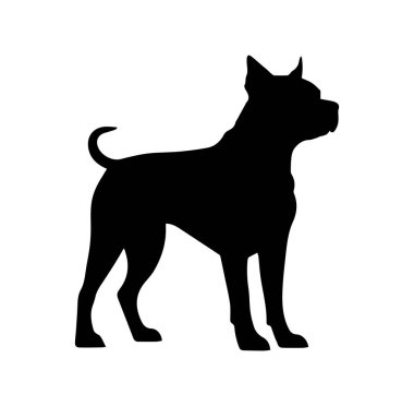 Profil Görünümündeki Bir Köpeğin Siyah Silueti Beyaz Arkaplan Karşısında