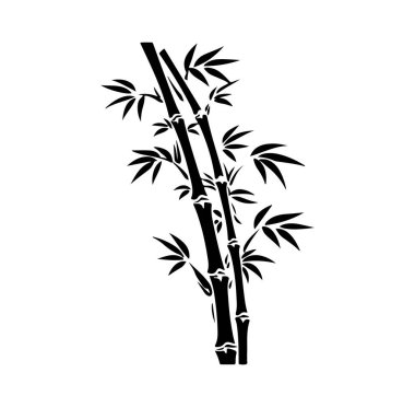 Yaratıcı Tasarımlar İçin Zarif Siyah ve Beyaz Bambu Silueti