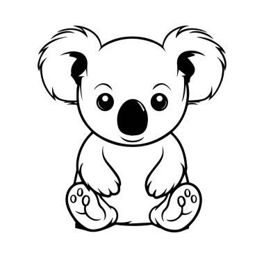 Şirin Çizgi Film Koala Karakteri Koca Göz ve Mutlu Yüz ile Oturuyor