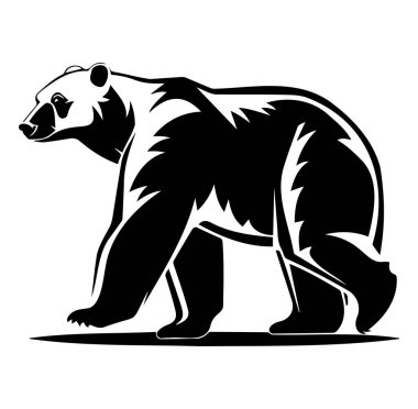 Yürüyen Ayı Tasarımı 'nın Zarif Siyah ve Beyaz Çizimi