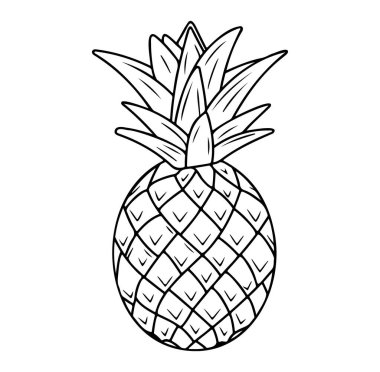 Yaratıcı Sanat Projeleri için el çizimi Ananas İllüstrasyonu