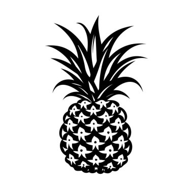 Siyah ve Beyaz Ananas Çizimi ve Cesur Eşsiz Tasarım