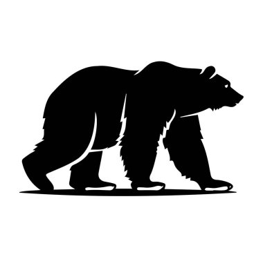 Cesur Contours ve Shadows ile Yürüyen Ayının Siyah Silueti