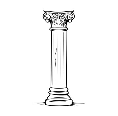 Detaylı Dekoratif Özelliklere sahip Klasik Mimari Sütun Tasarımı