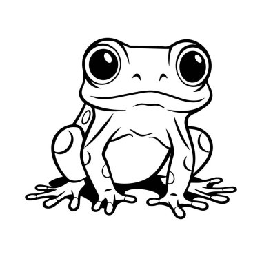Büyük Gözlü ve Benekli Şirin Bir Kurbağanın Detaylı Çizimi