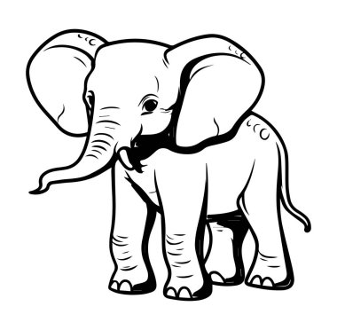 Aşırı Büyük Kulakları ve Bagajı olan Sevimli Çizgi Film Biçimli Fil