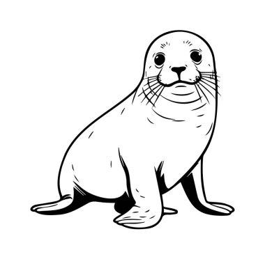 Karikatür Mührü İfade Eden Yüz ve Şirin Özellikleri ile Oturuyor