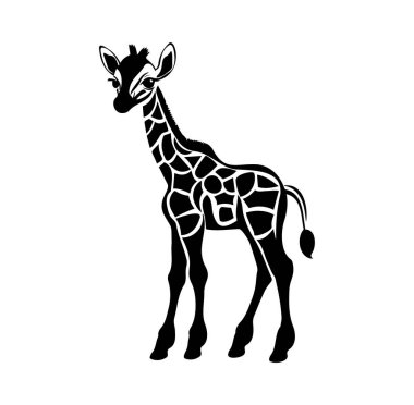 Siyah ve Beyaz Zürafa 'nın Minimalist Tarzı