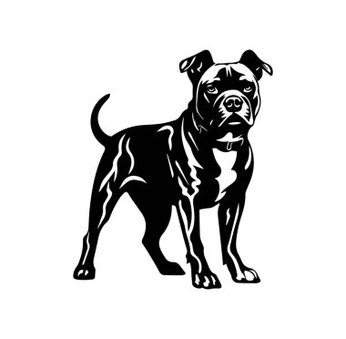 Siyah Köpek Kalın Siluet Biçiminde Güvenle Duruyor