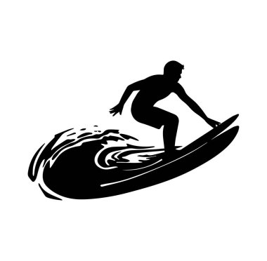 Dinamik Okyanus Sahnesinde Dalgaya Binen Bir Sörfçünün Silueti