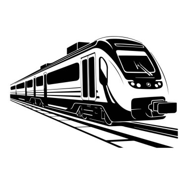 Şık Modern Tren Seyahat ve Ulaşım için İllüstrasyon Tasarımı