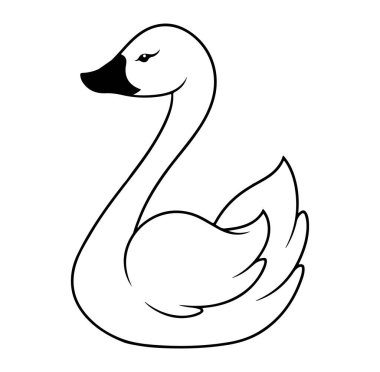 Suyun üzerindeki zarif bir kuğunun zarif çizgisi.