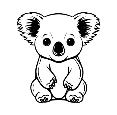 Büyük Gözlü ve Sevimli İfadesiyle Sevimli Koala Çizimi