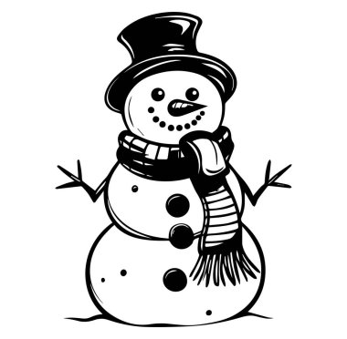 Kış için Atkı ve Şapkalı Çekici Kardan Adam