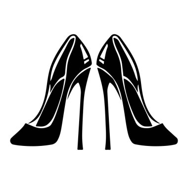 Zarif Siyah Yüksek Topuklar Moda Aşıkları için Silüet Tasarımı