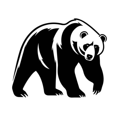 Kalın Siyah ve Beyaz Tasarım Sanatında Görkemli Ayı