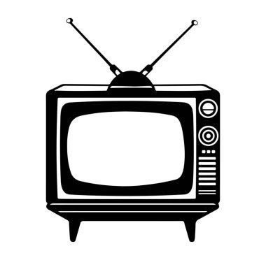 Antennas Simgesi İllüstrasyonlu Klasik Televizyon Seti