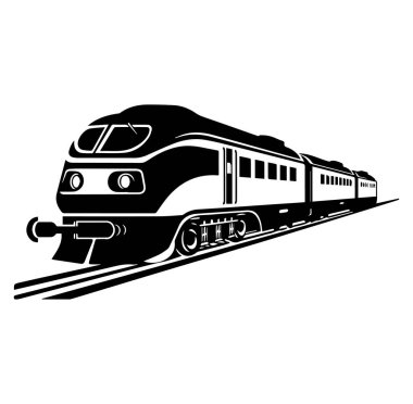 Vintage Stil Sanat Tasarımı ile Klasik Tren İllüstrasyonu