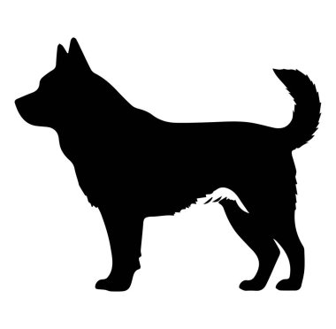 Profil İçindeki Bir Köpeğin Silueti Beyaz Arkaplana Karşı Poz Verin